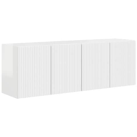 Mobile TV da parete 2 pcs Bianco Lucido 59,5 x 31 x 40 cm - Foto 1