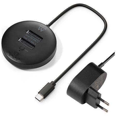 EW7078 docking station per unità di archiviazione USB 3.2 Gen 1 (3.1 Gen 1) Type-C Nero - Foto 1