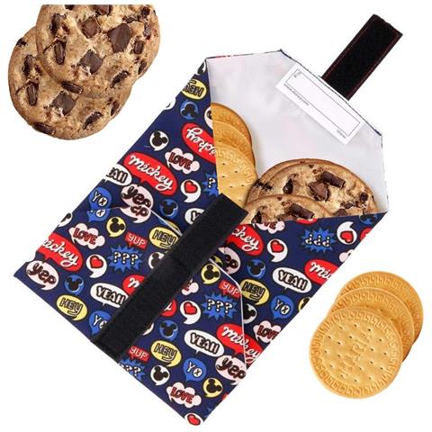 Confezione Lavabile Per Colazione Con Motivo Illustrato E Chiusura In Scratch 44×35 Cm, Blu - Foto 4