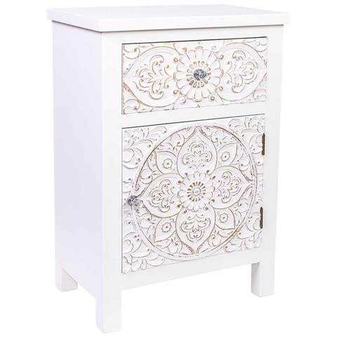 Tavolino In Legno Con 1 Cassetto E 1 Porta 47x30x70 - Foto 1