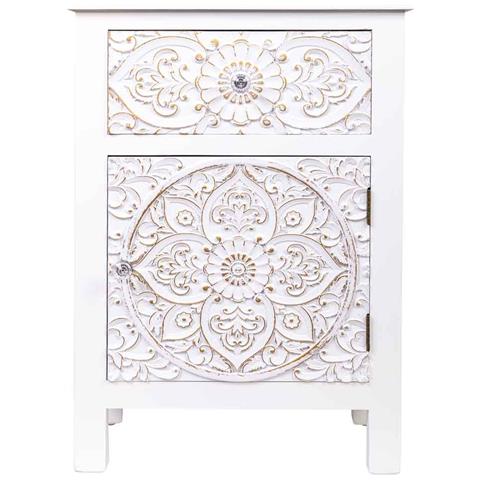 Tavolino In Legno Con 1 Cassetto E 1 Porta 47x30x70 - Foto 2