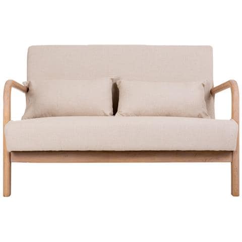 Divano In Legno Imbottito Color Panna 122x85x74h - Foto 2