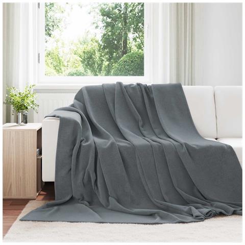 Coperte da Pile 6 pcs Grigio scuro 240 x 270 cm Panno - Foto 2