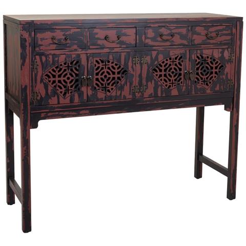 Mobile Da Ingresso In Legno Rosso 120x40x102h - Foto 1