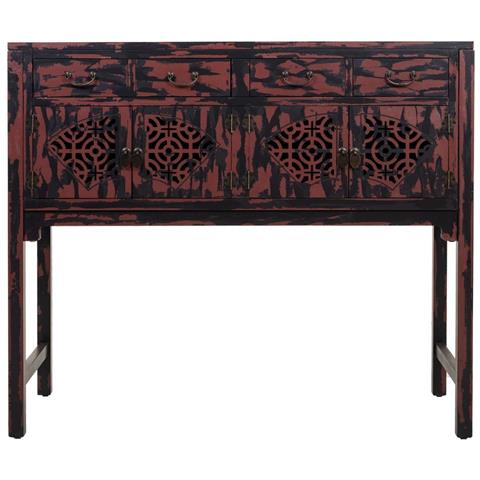 Mobile Da Ingresso In Legno Rosso 120x40x102h - Foto 2