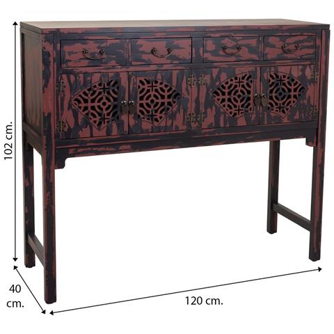 Mobile Da Ingresso In Legno Rosso 120x40x102h - Foto 8