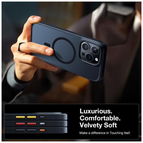Cover per iPhone 15 Pro Max - TPU+PC, Nero, MagSafe - Foto 2