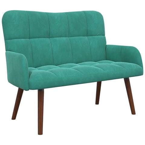 Sofa a Due Posti Turchese 115 x 61 x 87 cm Velluto - Foto 1