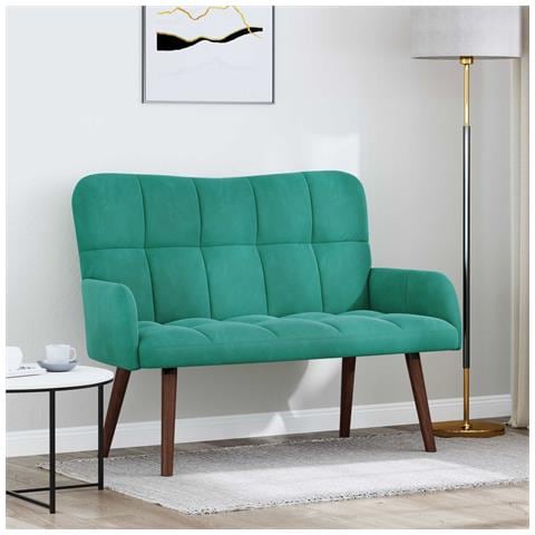 Sofa a Due Posti Turchese 115 x 61 x 87 cm Velluto - Foto 2