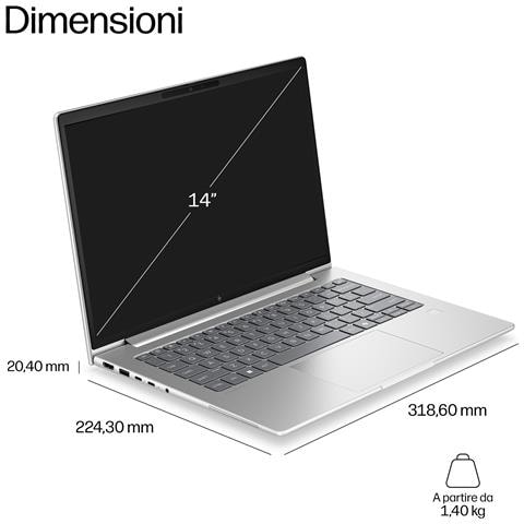 EliteBook 6 G2a 14 inch Notebook Next Gen AI PC Wolf Pro Security Edition AMD Ryzen AI 7 Computer portatile 35,6 cm (14") WUXGA 24 GB DDR5-SDRAM 512 GB SSD Wi-Fi 7 (802.11be) Windows 11 Pro Argento - Foto 2