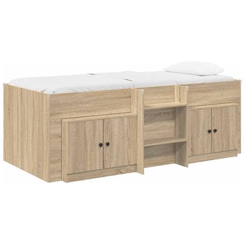 Struttura Letto Loft con Mobile con porta 3 pz Rovere Sonoma - Foto 1