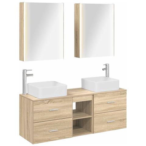 Set di mobili per il bagno 5 pcs Rovere Sonoma - Foto 1