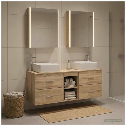 Set di mobili per il bagno 5 pcs Rovere Sonoma - Foto 2