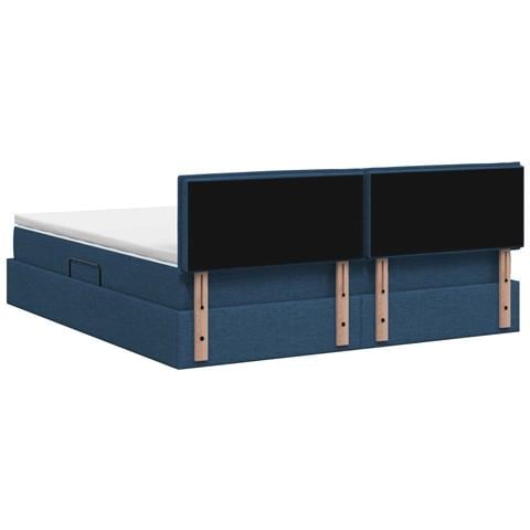 Letto con contenitore e materasso Blu 180 x 200 cm Velluto - Foto 9