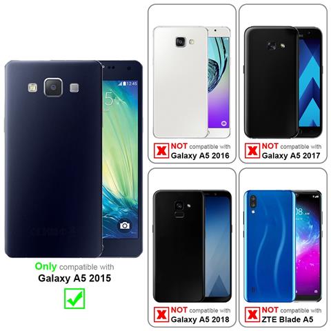 Custodia Compatibile Con Samsung Galaxy A5 2015 In Oro Rosato Nero - Coperchio Protettiva Con Chiusura Magnetica, Funzione Stand E Tasca Per Le Carte - Foto 9