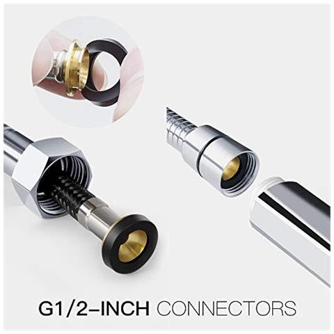 Doccia Testa Con Il Tubo Flessibile Teste Doccia Ad Alta Pressione Con Tubo Flessibile 15 M Universal Soffione E Hose Set Con 6 Impostazioni Spray Chrome - Foto 2