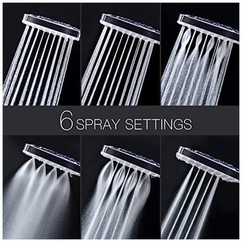 Doccia Testa Con Il Tubo Flessibile Teste Doccia Ad Alta Pressione Con Tubo Flessibile 15 M Universal Soffione E Hose Set Con 6 Impostazioni Spray Chrome - Foto 4