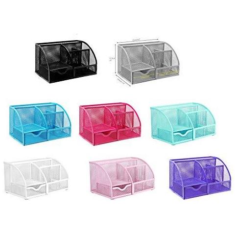 Desk Organizer Desk Tidy Mesh Titolare Penna Multifunzionale Organizzatore Ex348 - Nero - Foto 2