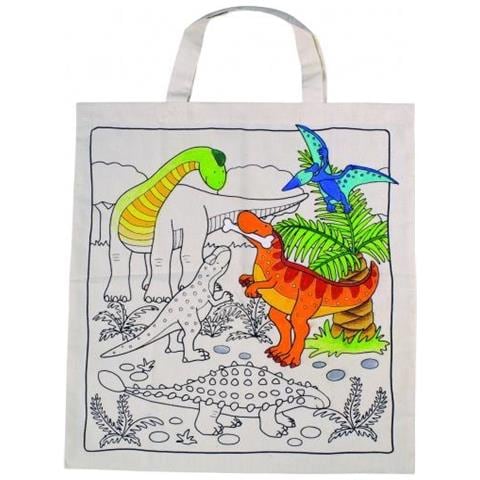 Borsa Con Dino's Per Sé Pittura 38 X 42 Cm - Foto 1