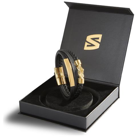 Bracciale da Uomo in Pelle, ""Proud"", 17cm, Oro - Foto 3