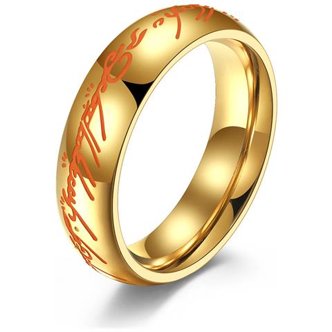 Anello Con Scritta In Acciaio Al Titanio Gold 19 Mm - Foto 1