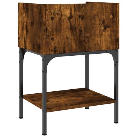 Comodino Rovere Fumo 40,5x31x60 Cm In Legno Multistrato - Foto 2