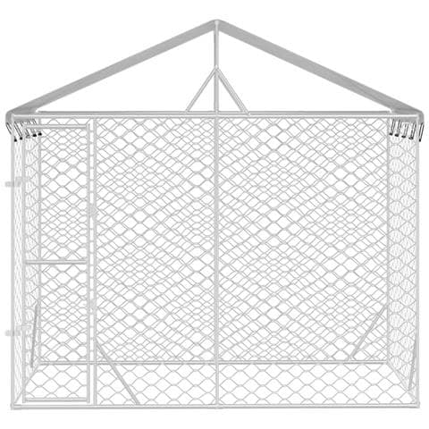 Cuccia Cani Da Esterno Tetto Argento 3x1,5x2,5m Acciaio Zincato - Foto 2