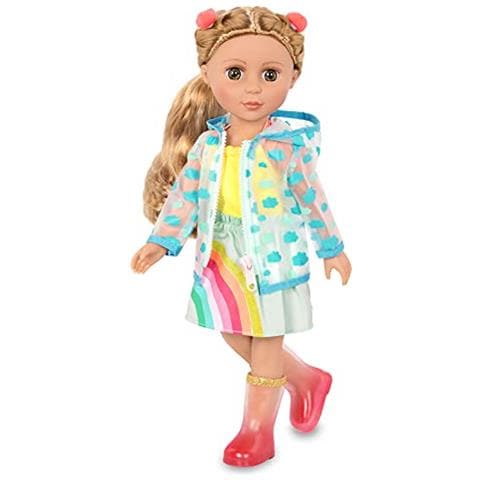 Ragazze Glitterate - Vestiti Per Bambole Da 14 Pollici - Completo Smile Rain Or Shine - Vestito Arcobaleno, Fermagli Per Capelli, Impermeabile E Stivali Da Pioggia - Giocattoli E Accessori Per Bambini Dai 3 Anni In Su - Foto 2