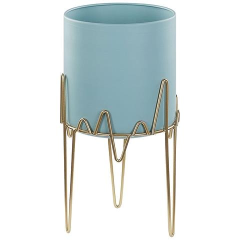 Vaso Per Piante Rialzato Kalandra Metallo 19 Cm Azzurro - Foto 2