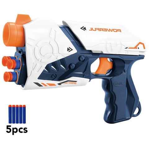 Pistola Con Freccette In Gommapiuma - Modello Vulcan, Bianco / Blu - Foto 1