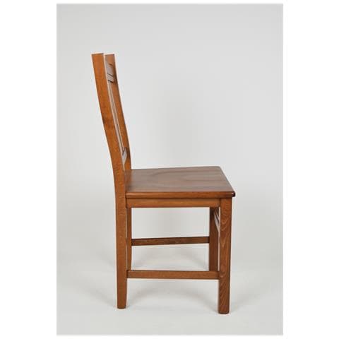 Set 4 Sedie Modello Silvana Per Cucina Bar E Sala Da Pranzo, Robusta Struttura In Legno Di Faggio Color Noce Chiaro E Seduta In Legno - Foto 4