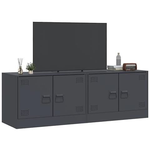 Mobili Tv 2 Pz Antracite 67x39x44 Cm In Acciaio - Foto 10