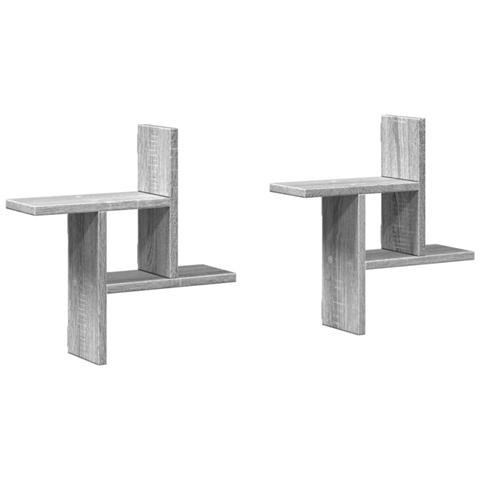 Mensole A Parete 2pz Grigio Sonoma 38x12x38 Cm In Truciolato - Foto 2