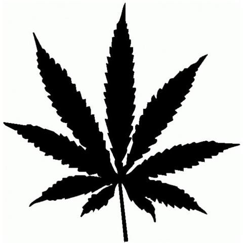 Marijuana - Maria - Adesivo Prespaziato - Colore Nero - 15cm - Foto 1