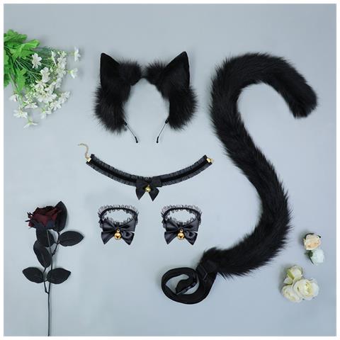 Fascia Per Orecchie Da Volpe - Accessorio Per Costume Da Cosplay Anime Black - Foto 2