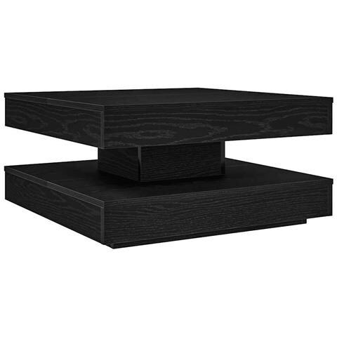 Tavolino Da Caffè Girevole A 360 Gradi Nero 70x70x34,5 Cm - Foto 2