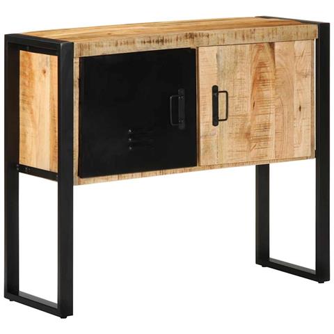 Tavolo Consolle 90x35x75 Cm In Legno Massello Di Mango Grezzo - Foto 1