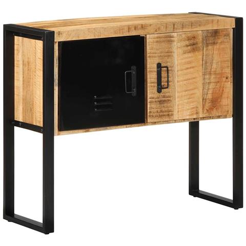 Tavolo Consolle 90x35x75 Cm In Legno Massello Di Mango Grezzo - Foto 3