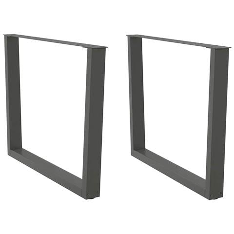 Gambe Tavolo Pranzo A V 2 Pz Antracite 100x(72-73,3)cm Acciaio - Foto 1