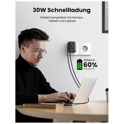 90613 Caricabatterie Per Dispositivi Mobili Universale Nero Ac Interno - Foto 3