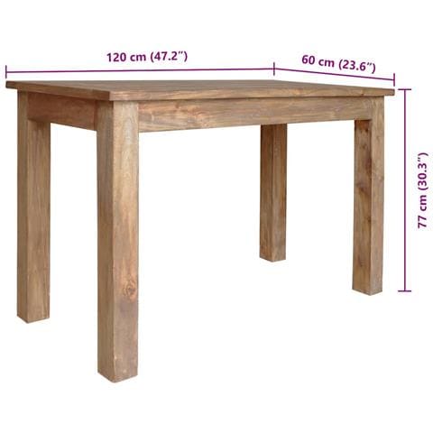 Tavolo Da Pranzo In Legno Massello Di Mogano 120x60x77 Cm - Foto 6