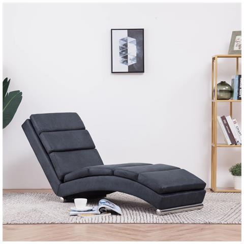 Lusso Casadino -  Sdraio Grigia In Pelle Sintetica Scamosciata - Foto 8