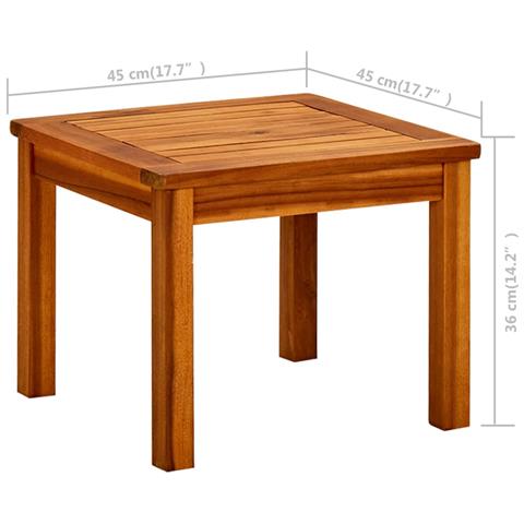 Tavolino Da Giardino 45x45x36 Cm In Legno Massello Di Acacia - Foto 7