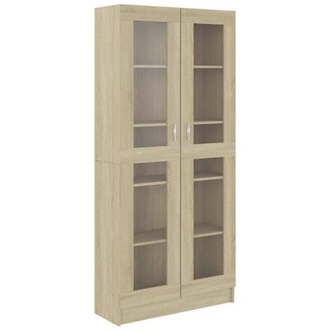 Armadietto Vetrina Rovere Sonoma 82,5x30,5x185 Cm Multistrato - Foto 1