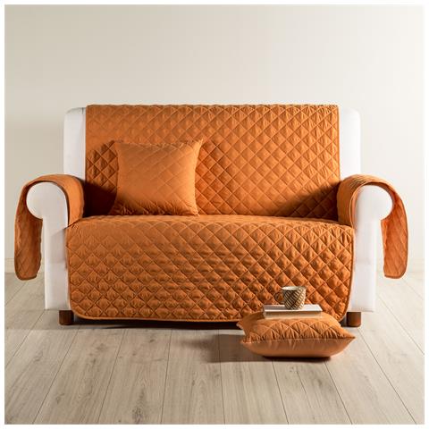 Copridivano Modern Modern Salvadivano In Microfibra Colore Arancio Misura 4 Posti - Foto 2