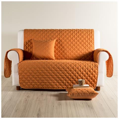 Copridivano Modern Modern Salvadivano In Microfibra Colore Arancio Misura 4 Posti - Foto 1