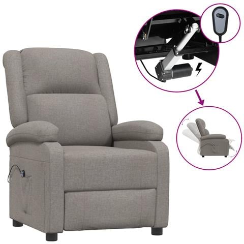 Poltrona Elettrica Reclinabile Tortora In Tessuto - Foto 1