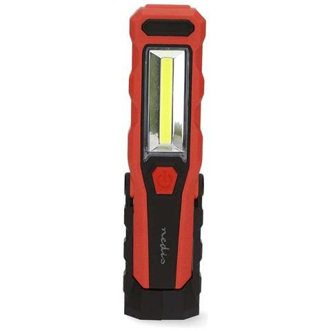 Torcia Da Lavoro Ricaricabile A Led Da 4w 300lm Con Gancio E Magnete, Nero / Rosso - Foto 1