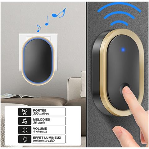 300 M Di Portata Ip44 Campanello Wireless Connesso Con Suoneria E 36 Suonerie - Foto 3