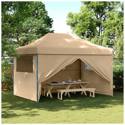 Tendone per Feste Pieghevole Pop-Up con 4 Pareti Beige - Foto 2